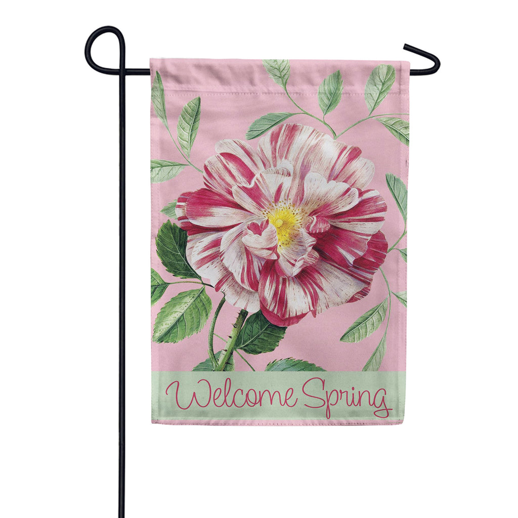 Evergreen Suede 2-Sided Garden Flag - Radiant Pink Flower