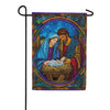 Evergreen Suede 2-Sided Garden Flag - Stained Glass Holy Night