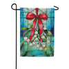 Evergreen Suede 2-Sided Garden Flag - Stained Glass Mistletoe