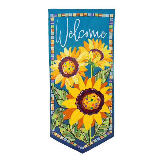 Evergreen Everlasting Impressions Textile Decor - Sunflower Garden Welcome
