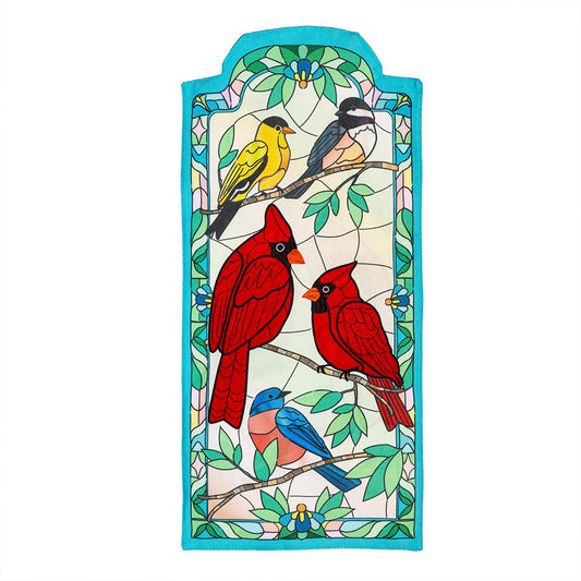 Evergreen Everlasting Impressions Textile Decor - Stained Glass Songbirds