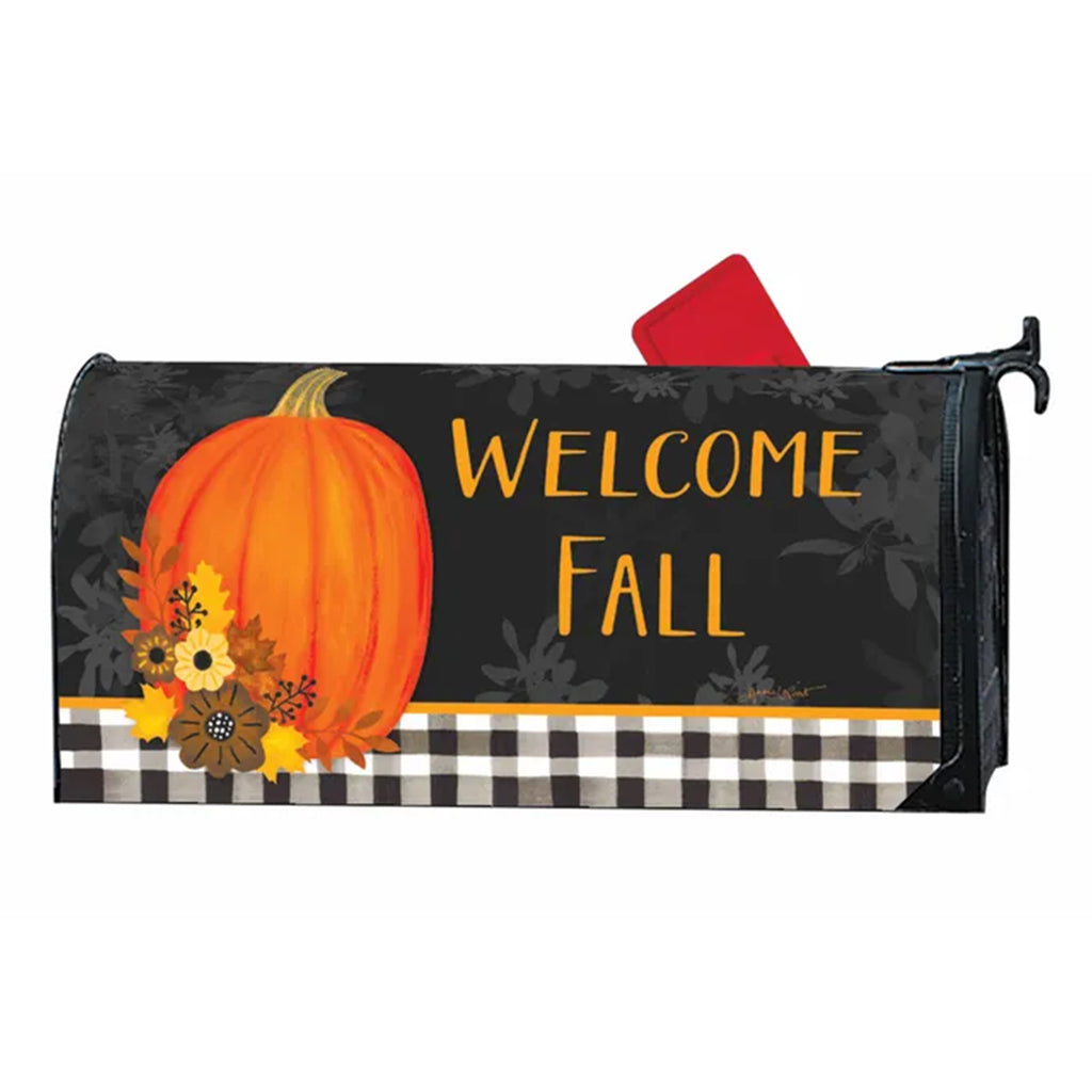 Welcome Fall Pumpkin Mailbox Cover
