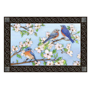 Dogwoods and Bluebirds Door Mat