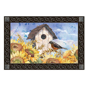 Sunflower Birdhouse Door Mat