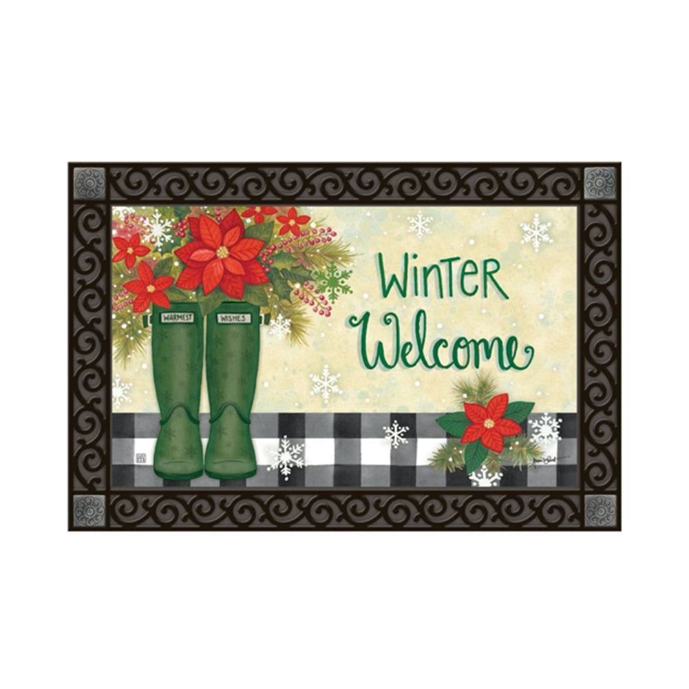 Winter Wellies Door Mat