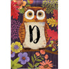 Magnet Works Floral Owl Monogram Garden Flag