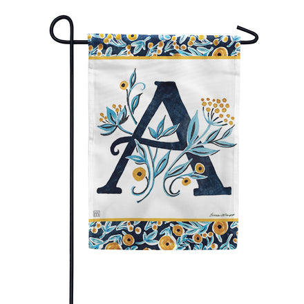Magnet Works Indigo Elegance Monogram Garden Flag