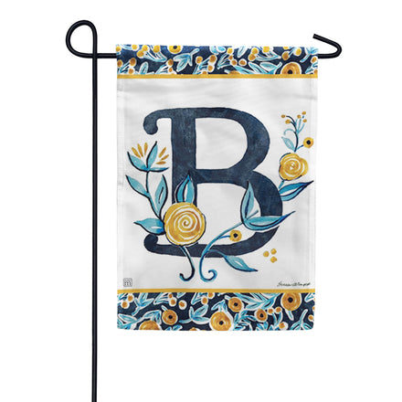Magnet Works Indigo Elegance Monogram Garden Flag