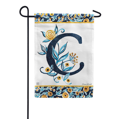 Magnet Works Indigo Elegance Monogram Garden Flag