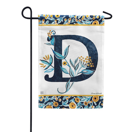 Magnet Works Indigo Elegance Monogram Garden Flag