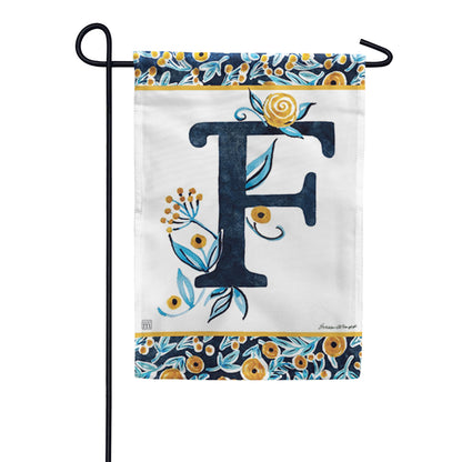 Magnet Works Indigo Elegance Monogram Garden Flag