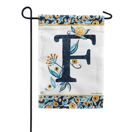 Magnet Works Indigo Elegance Monogram Garden Flag