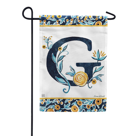 Magnet Works Indigo Elegance Monogram Garden Flag