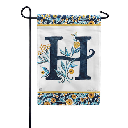 Magnet Works Indigo Elegance Monogram Garden Flag