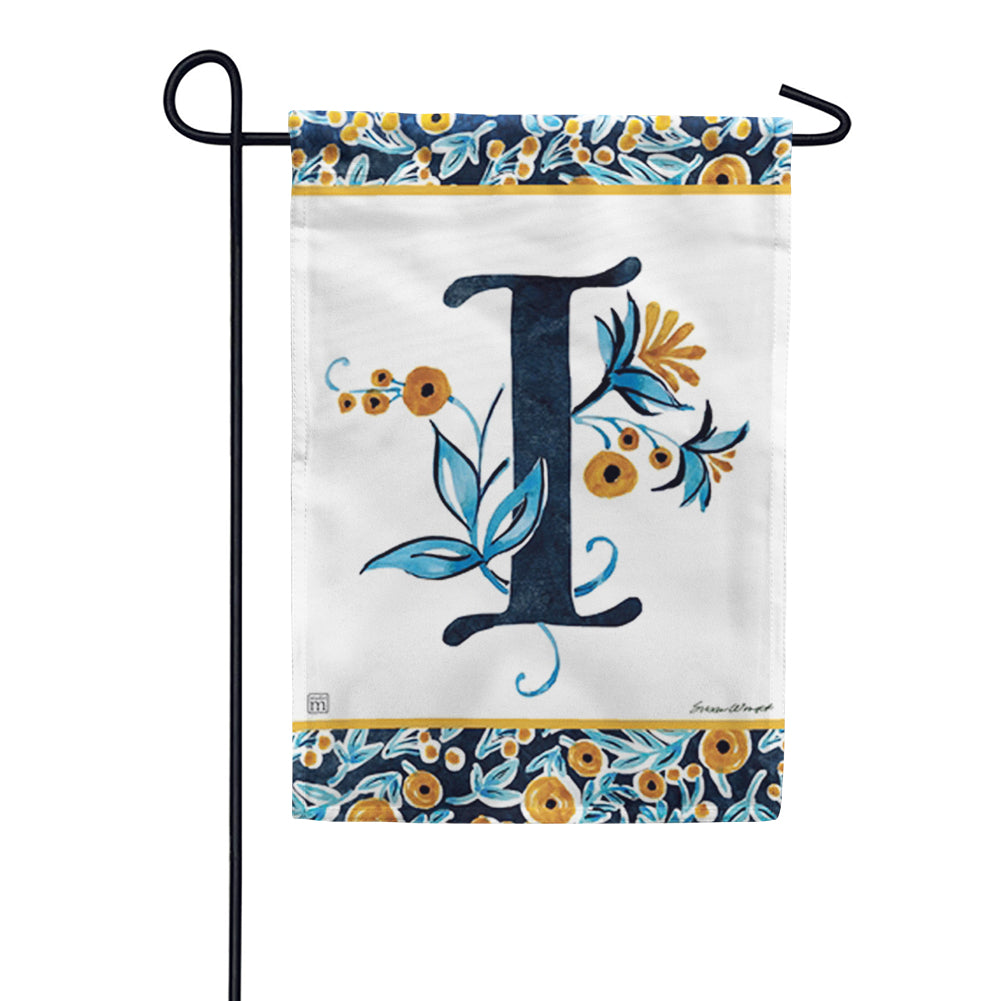 Magnet Works Indigo Elegance Monogram Garden Flag