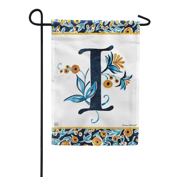 Magnet Works Indigo Elegance Monogram Garden Flag