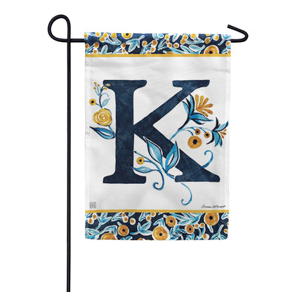 Magnet Works Indigo Elegance Monogram Garden Flag