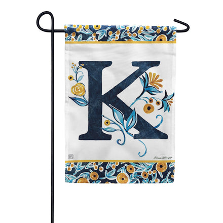 Magnet Works Indigo Elegance Monogram Garden Flag