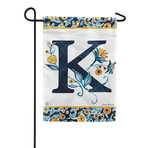 Magnet Works Indigo Elegance Monogram Garden Flag
