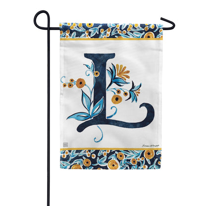 Magnet Works Indigo Elegance Monogram Garden Flag