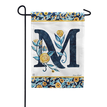 Magnet Works Indigo Elegance Monogram Garden Flag