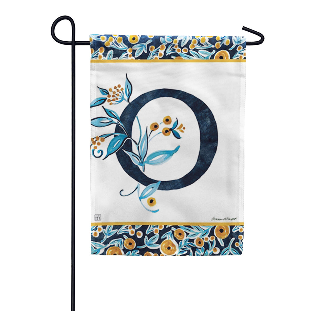 Magnet Works Indigo Elegance Monogram Garden Flag