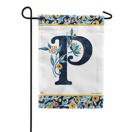 Magnet Works Indigo Elegance Monogram Garden Flag