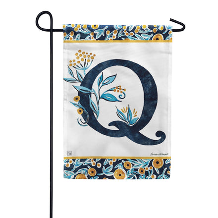Magnet Works Indigo Elegance Monogram Garden Flag