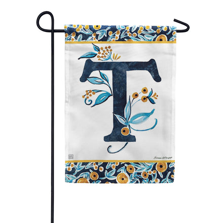 Magnet Works Indigo Elegance Monogram Garden Flag
