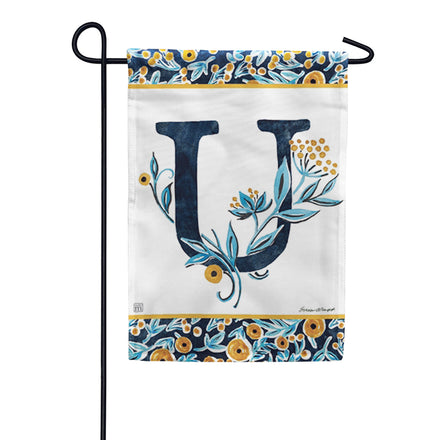 Magnet Works Indigo Elegance Monogram Garden Flag