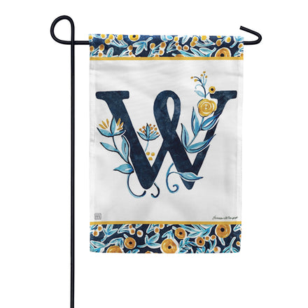 Magnet Works Indigo Elegance Monogram Garden Flag