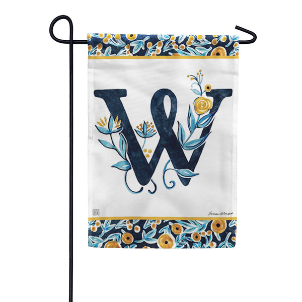 Magnet Works Indigo Elegance Monogram Garden Flag