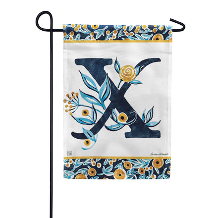 Magnet Works Indigo Elegance Monogram Garden Flag