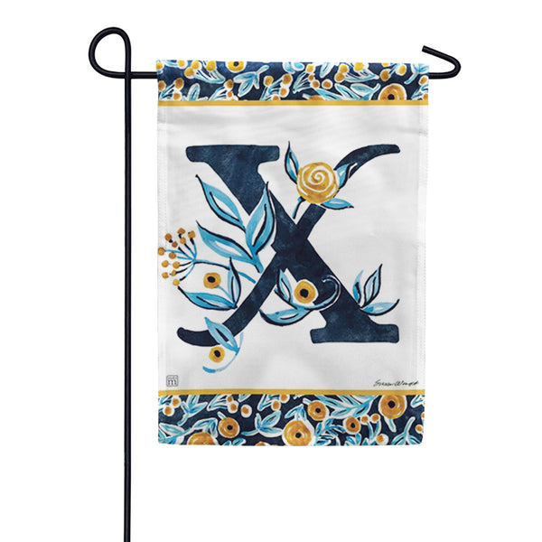 Magnet Works Indigo Elegance Monogram Garden Flag
