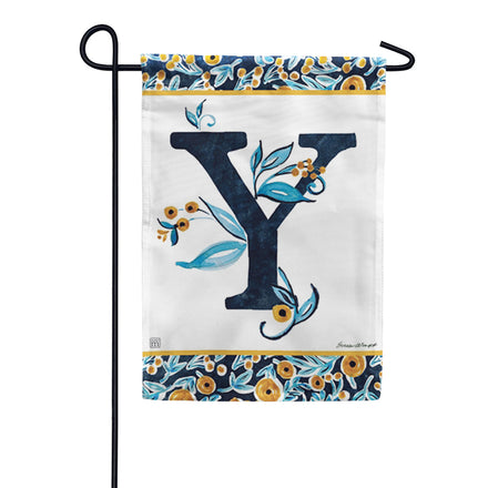 Magnet Works Indigo Elegance Monogram Garden Flag
