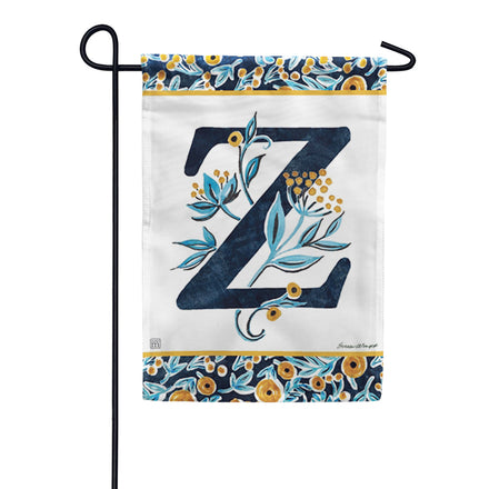 Magnet Works Indigo Elegance Monogram Garden Flag