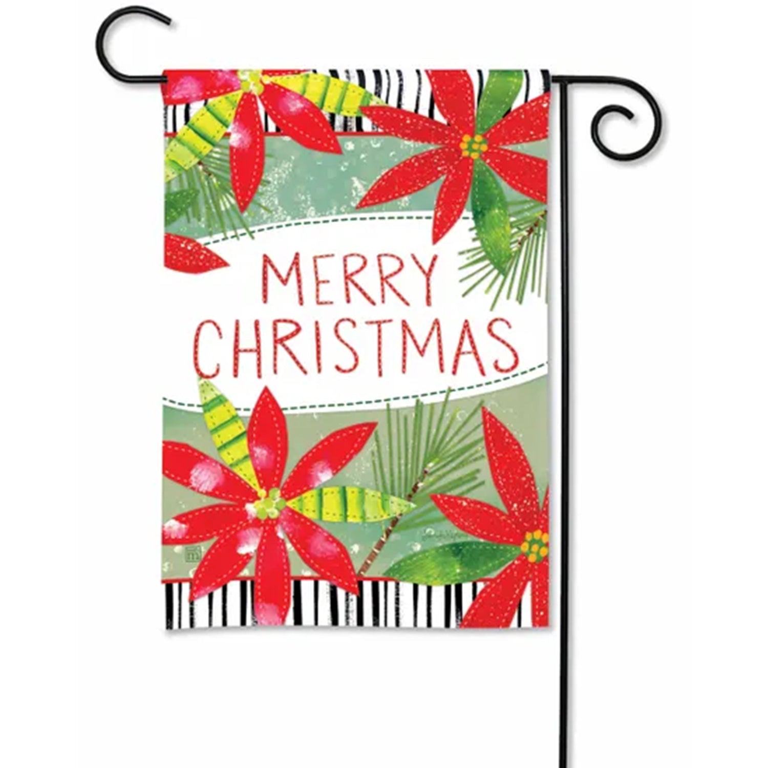 Magnet Works Holly Jolly Poinsettias Garden Flag