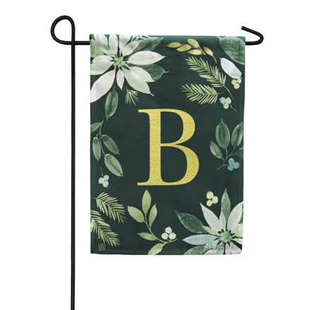 Magnet Works Poinsettia Joy Monogram Garden Flag