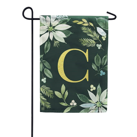 Magnet Works Poinsettia Joy Monogram Garden Flag