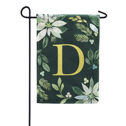 Magnet Works Poinsettia Joy Monogram Garden Flag