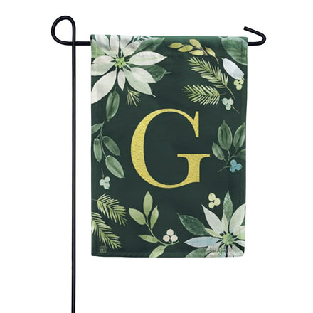 Magnet Works Poinsettia Joy Monogram Garden Flag