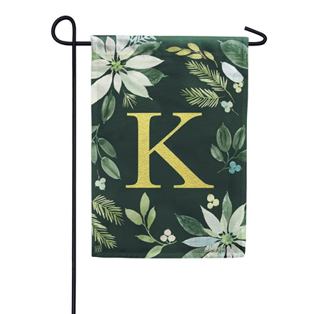 Magnet Works Poinsettia Joy Monogram Garden Flag