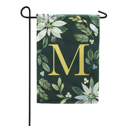 Magnet Works Poinsettia Joy Monogram Garden Flag