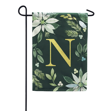 Magnet Works Poinsettia Joy Monogram Garden Flag