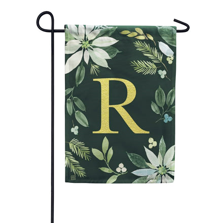 Magnet Works Poinsettia Joy Monogram Garden Flag