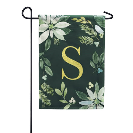 Magnet Works Poinsettia Joy Monogram Garden Flag