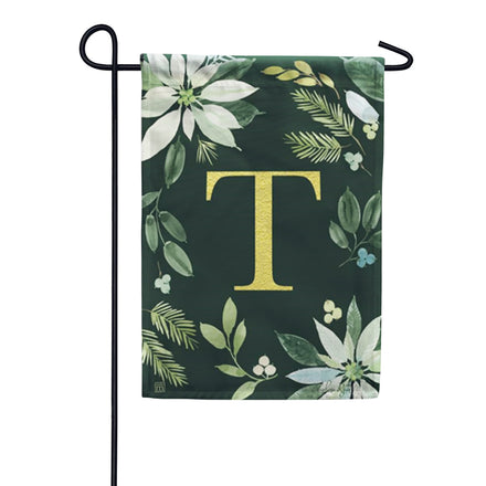 Magnet Works Poinsettia Joy Monogram Garden Flag