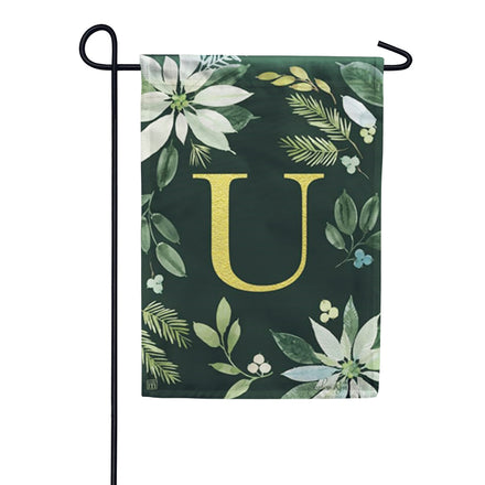 Magnet Works Poinsettia Joy Monogram Garden Flag