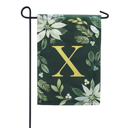 Magnet Works Poinsettia Joy Monogram Garden Flag