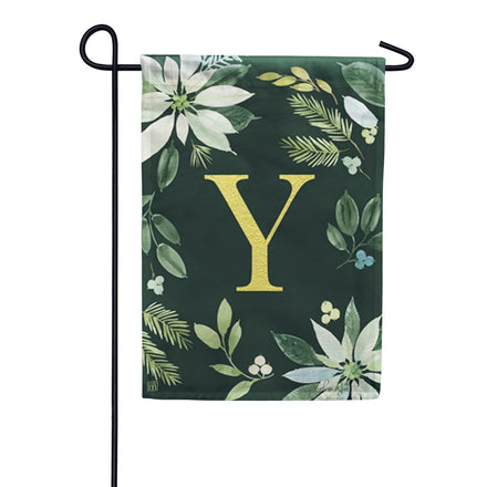 Magnet Works Poinsettia Joy Monogram Garden Flag